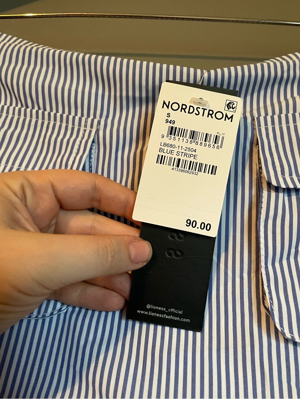 NWT Lioness Sz Small Blue White Striped Country Side Skort Lux Pockets Ret $90! - Picture 8 of 14